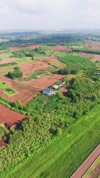 Explore Ho Cau Moi in Dong Nai, Vietnam with aerial views of farmland