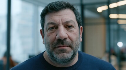 Obraz premium Middle Manager Burnout Aged Eastern Larger Body Weary