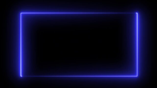 Animation of glowing neon rectangles abstract background. abstract glowing neon rectangle border frame. Square rectangle picture frame with two tone neon color motion graphic.