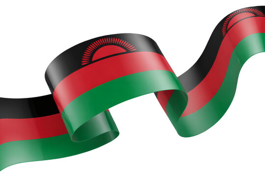Malawi flag ribbon elegantly waving, a symbol of national pride and patriotic celebration, ideal for international events use