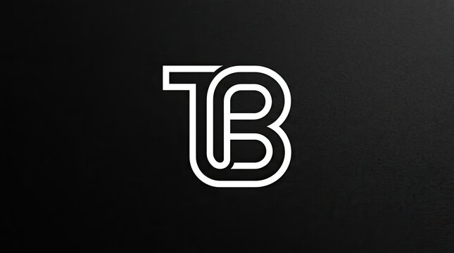 White monogram TB logo on dark background.