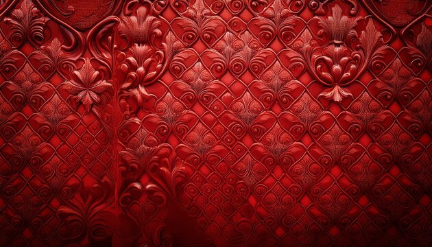 red damask pattern background