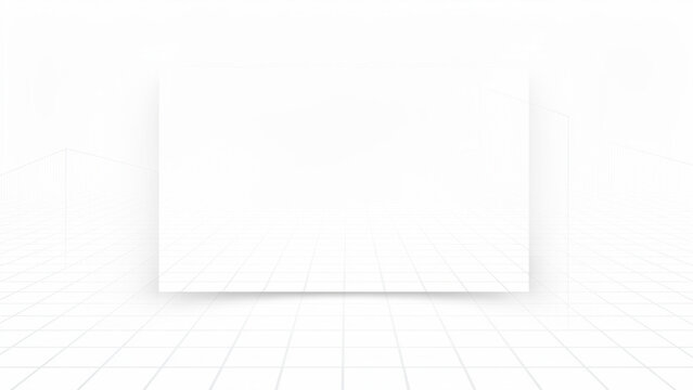 Minimalist White Box on Grid Floor