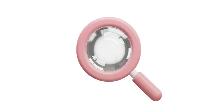 Pink magnifying glass with reflective lens