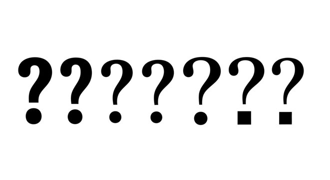 Question mark symbols, punctuation icons, vector query signs