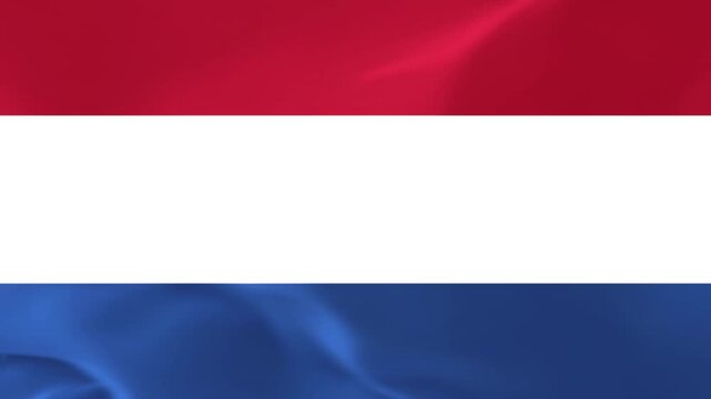Waving Dutch Flag Red White Blue Horizontal Stripes Fabric Texture