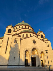 Obraz premium Temple of Saint Sava in Belgrade at Sunset