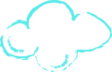 Naklejka premium Cloud Doodle Outline Sketch