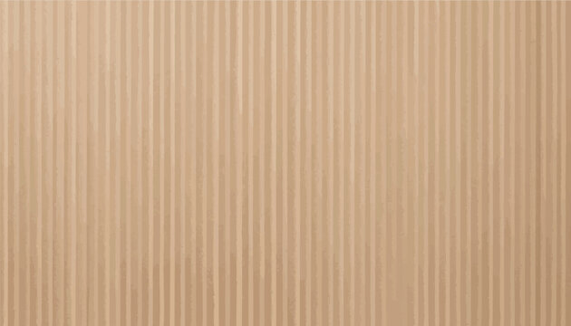 A high-resolution top view of a light brown corrugated cardboard texture with vertical parallel lines, ideal for a natural paper packaging background, rustic design element, or eco-friendly theme.