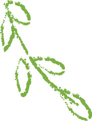 Obraz premium Leaf Branch Scribble Crayon Style
