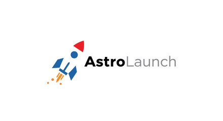 Rocket Ship Logo Blasting Off. © Tempe