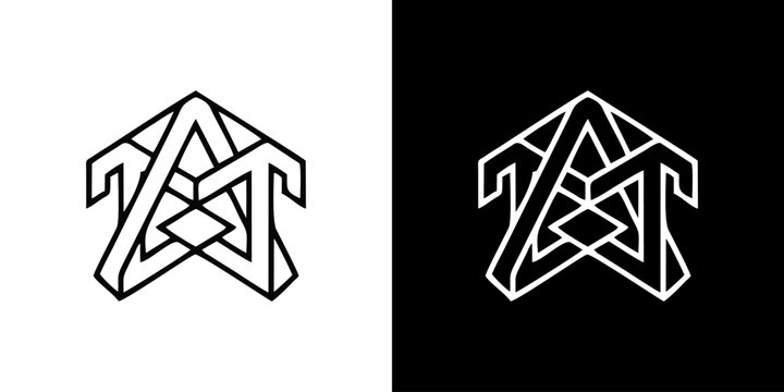 Minimalist Geometric Abstract Symbol with Symmetric Interwoven Lines Creating a Modern Architectural Logo Concept for Corporate Identity