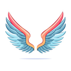 Fototapeta premium Colorful Angel Wings Illustration