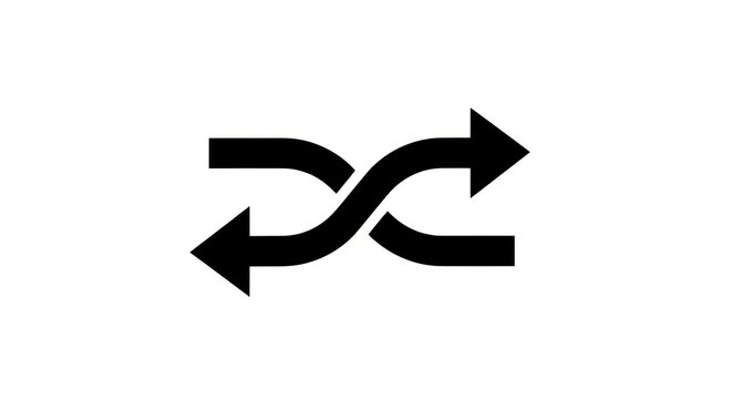 Shuffle Arrows Icon Symbol Representing Random Order or Mix.