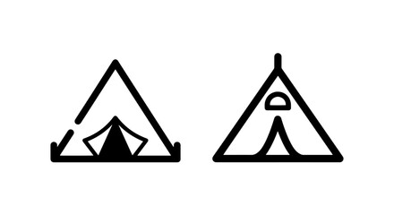 Camping tent variation icons set with adventure vacation isolated recreation equipment © Al Rafi
