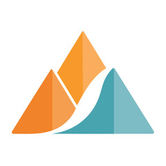Fototapeta premium Abstract mountain icon with gradient colors