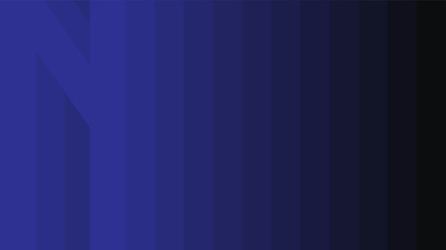 Deep blue geometric background featuring a stylized letter N integrated with vertical gradient stripes fading to black. Ideal for tech branding, modern corporate themes, and web banners