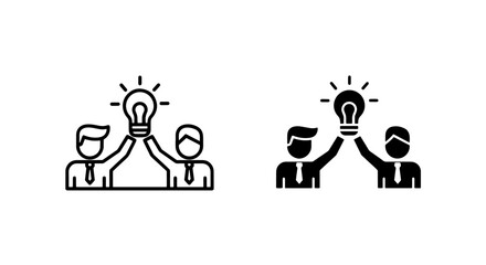 Fototapeta premium Teamwork concept with lightbulb illustration icons teamwork lightbulb business innovation