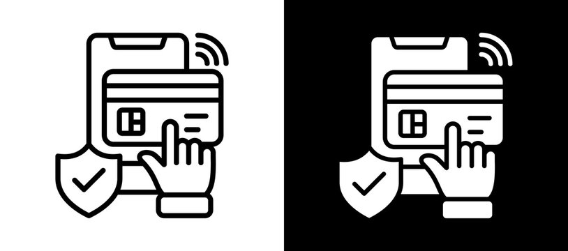 Digital Payment Icon Set In Black And White Filled Style Collection