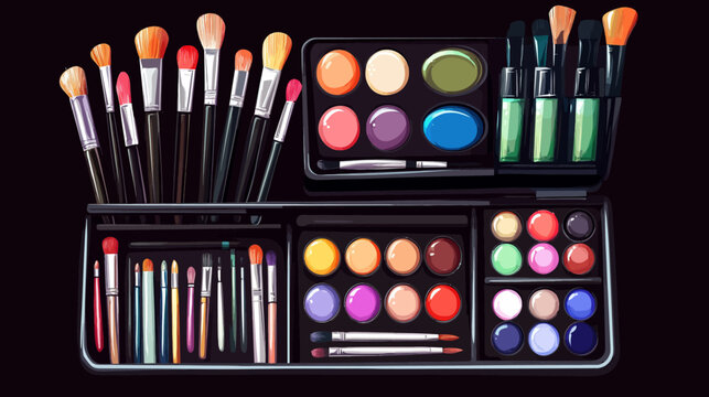 A comprehensive makeup kit with brushes, palettes, and vibrant, rich colors now!