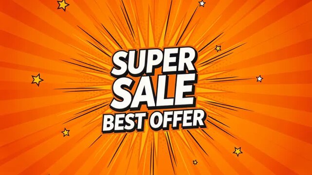 Super Sale, Best Offer with Comic Style Background