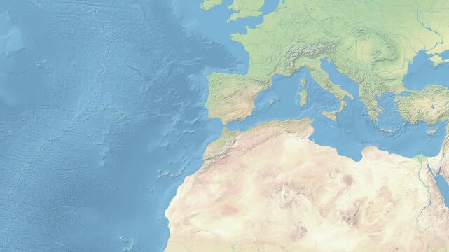 satellite view zoom into Strait of Gibraltar.
