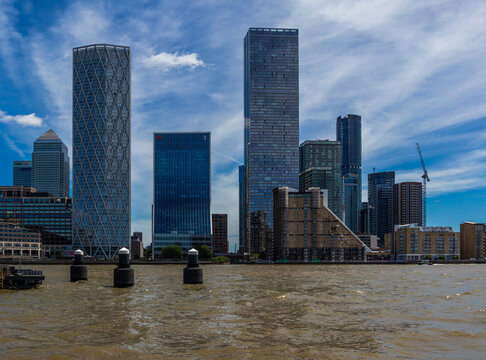 Canary Wharf is a central business district in London, England, located in the Isle of Dogs, Tower Hamlets. Shot 13 June 2026.