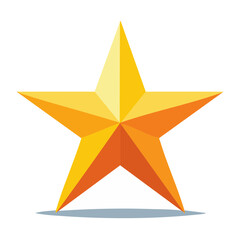 Obraz premium Golden star icon in flat design
