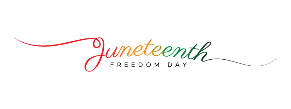 lettering script Juneteenth Freedom Day unique