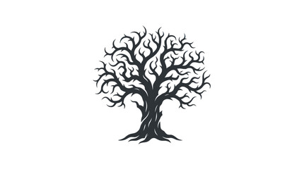 Fototapeta premium Bare tree with twisted branches standing.