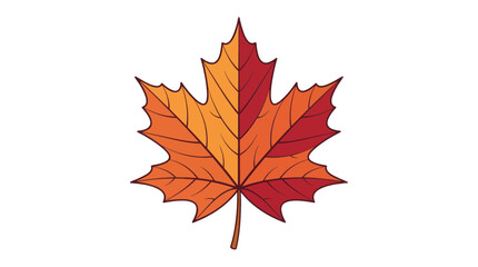 Fototapeta premium Autumn Maple Leaf Illustration - Orange and Red Gradient