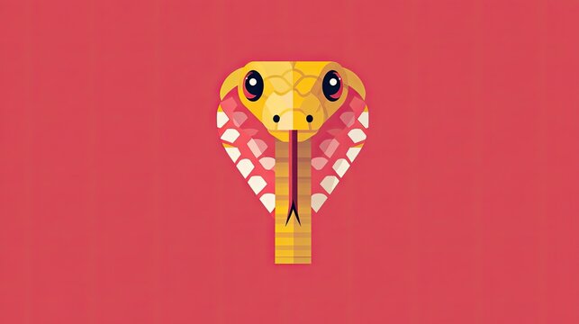 Stylized cobra snake illustration with bold colors and graphic design