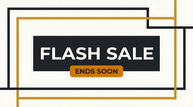 Flash sale ends soon promotional banner with orange and black
