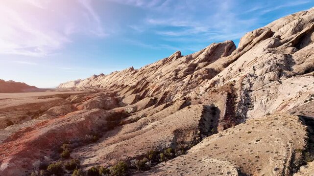 Aerial shot of the amazing landscapes and San Rafael Reef rock formations in Utah.