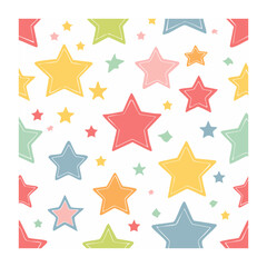 Obraz premium Colorful Star Pattern on White Background