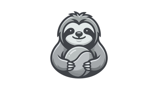Cute Sloth Hanging Upside Down Smiling.