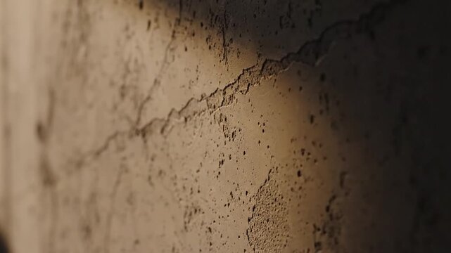 Dark cracked concrete wall with rough textured surface