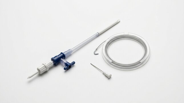 Cardiac Catheterization Sheath Introducer on White Background