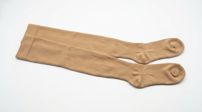 Medical Compression Stockings on White Background