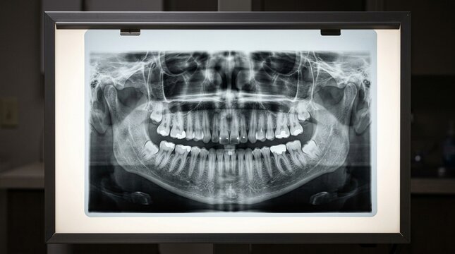 Dental Panoramic X-Ray on Lightbox