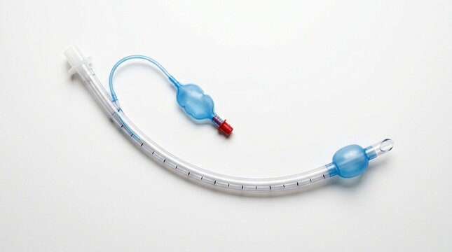 Intubation Endotracheal Tube on White Background