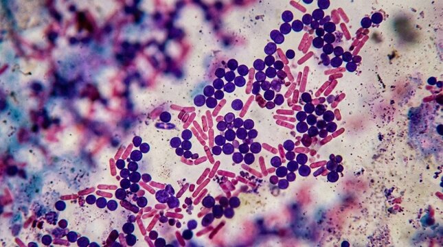 Gram Stain Microscopy View Abstract Macro Shot