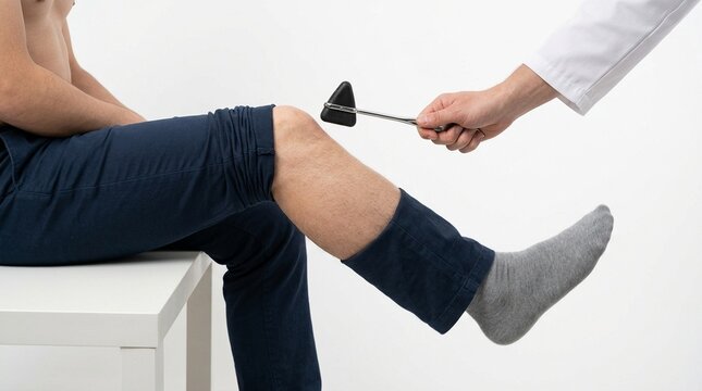 Neurology Reflex Hammer on White Background