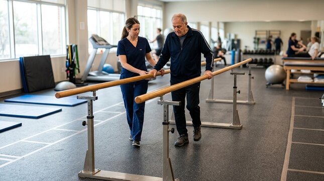 Physiotherapy Parallel Bars in Rehabilitation Gym