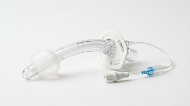 Tracheostomy Tube on White Background