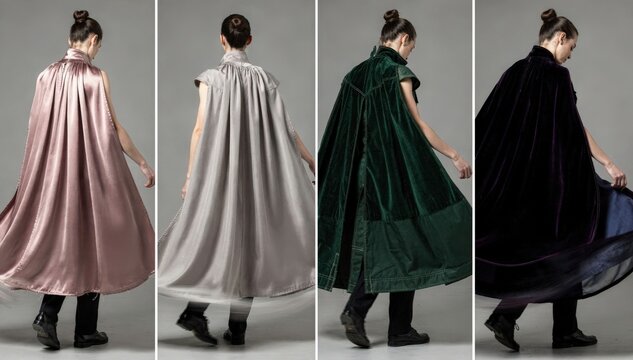 Creating flowing capes for cosplay costumes focusing on fabric selection sewing details and how the material drapes and moves naturally during wear.