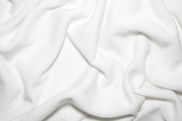 Fototapeta premium Soft White Fabric Drapery with Wrinkles and Textures for Background Use