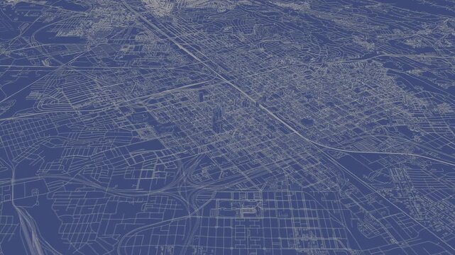 3D looped animation of city - Birmingham Alabama, USA