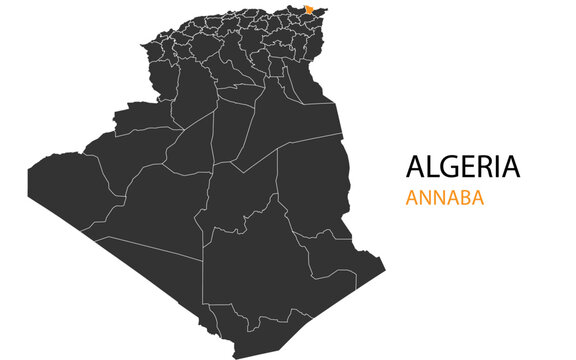 algeria png map with provinces, algeria province map, algeria annaba