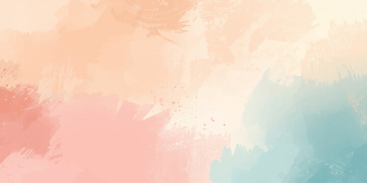 Abstract Watercolor Grunge Background with Colorful Brush Strokes on Textured Paper Surface